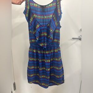 Aqua Multicolor Striped Dress